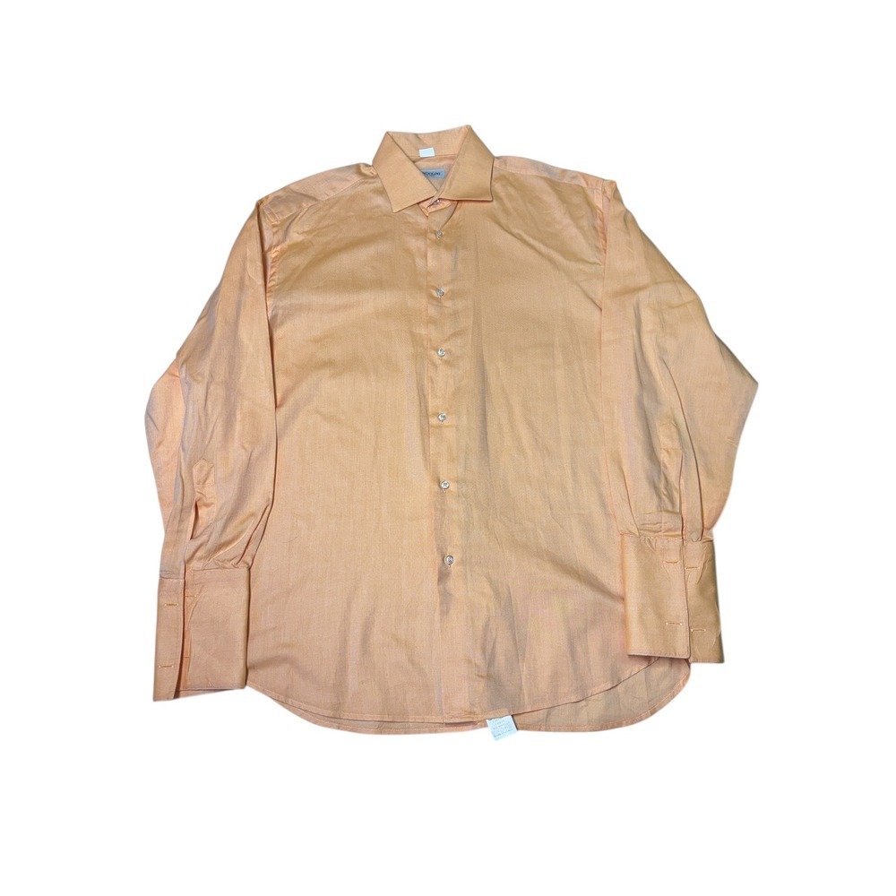 BRANDOLINI Mens Textured Dress Shirt Made Italy French Cuffs 41 16